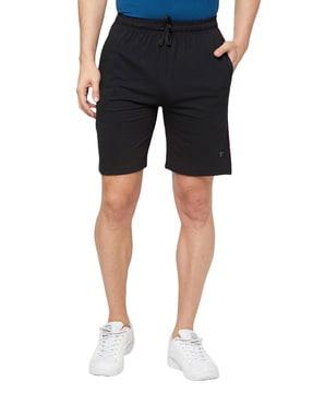 single pleated knit with elasticated drawstring waist shorts