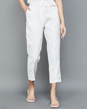 single-pleated pants with elasticated waist