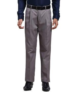 single-pleated straight fit pants