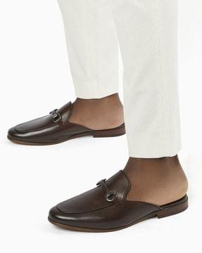 sire backless leather loafers