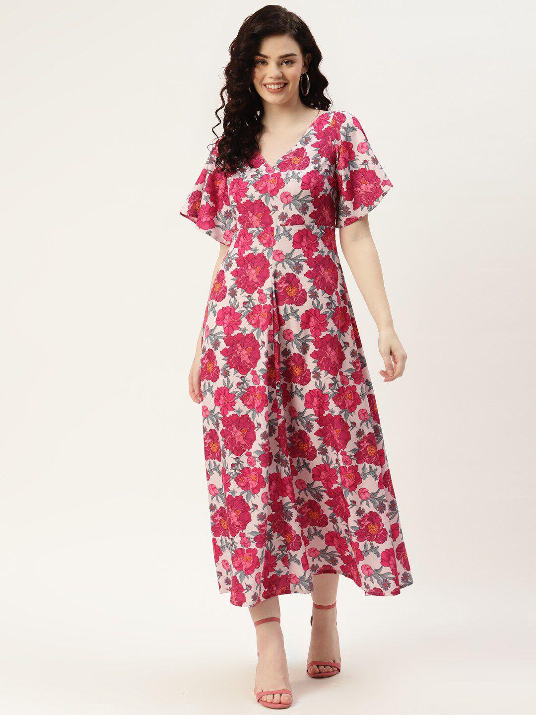 sirikit floral printed gathered a-line dress