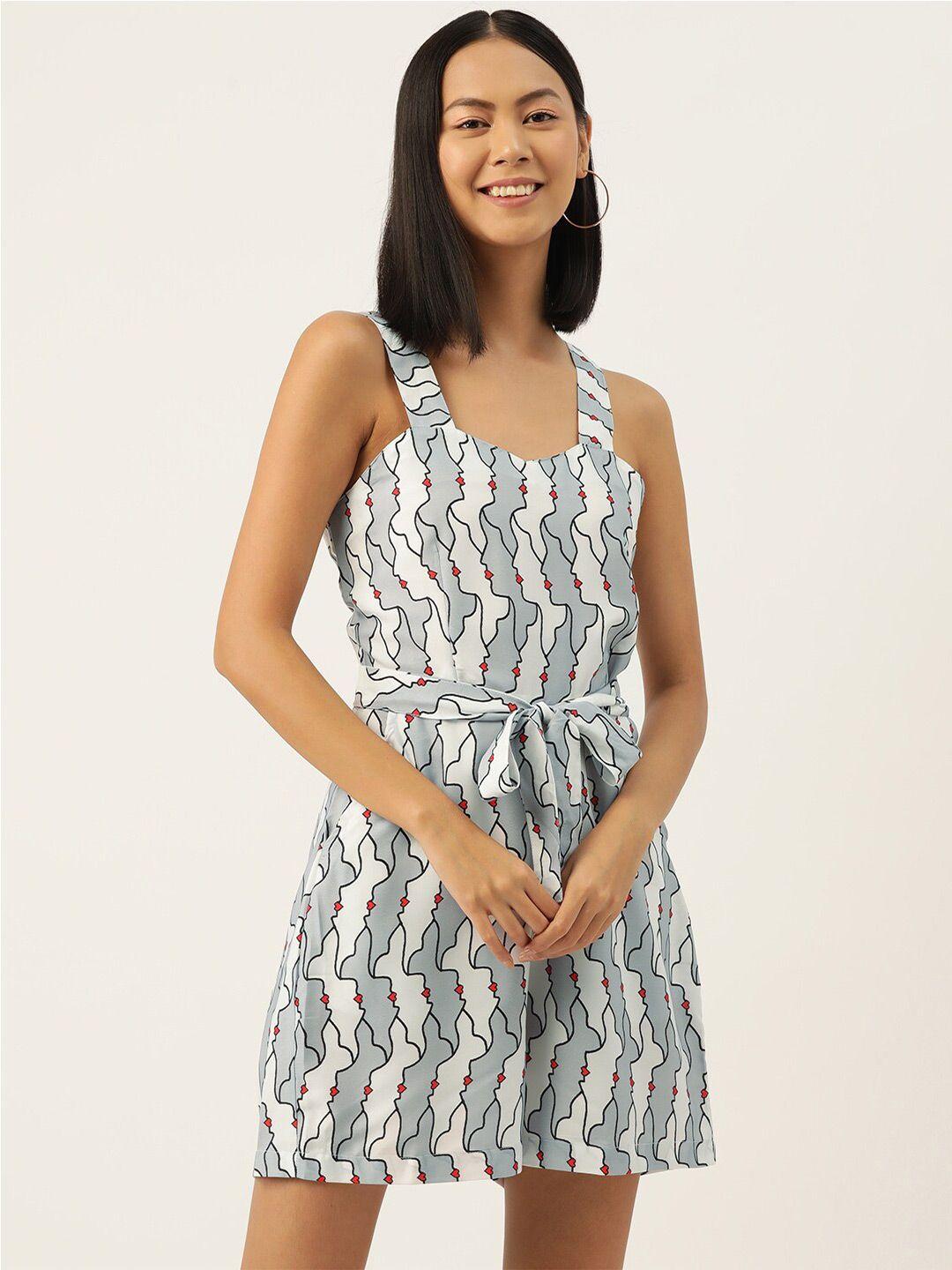 sirikit graphic printed shoulder straps playsuit