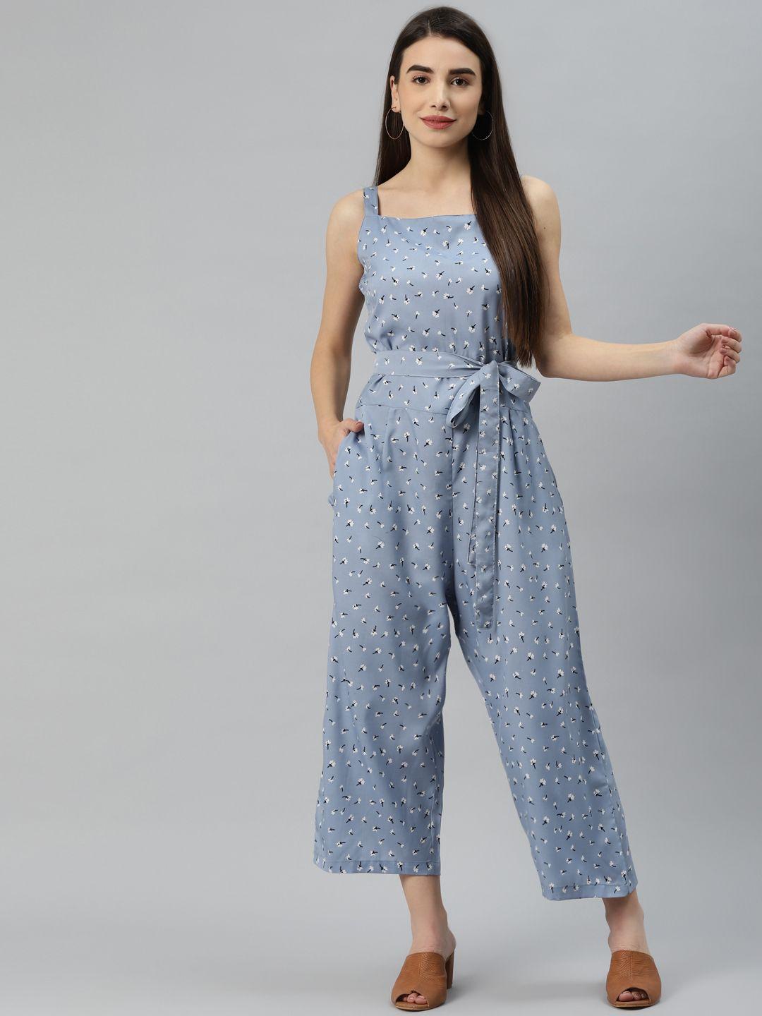 sirikit grey printed basic jumpsuit