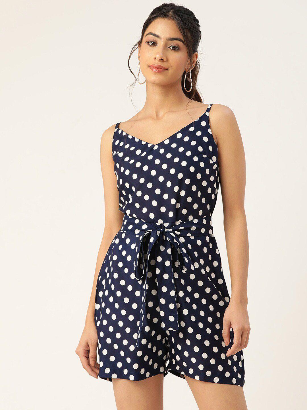 sirikit polka dots printed playsuit