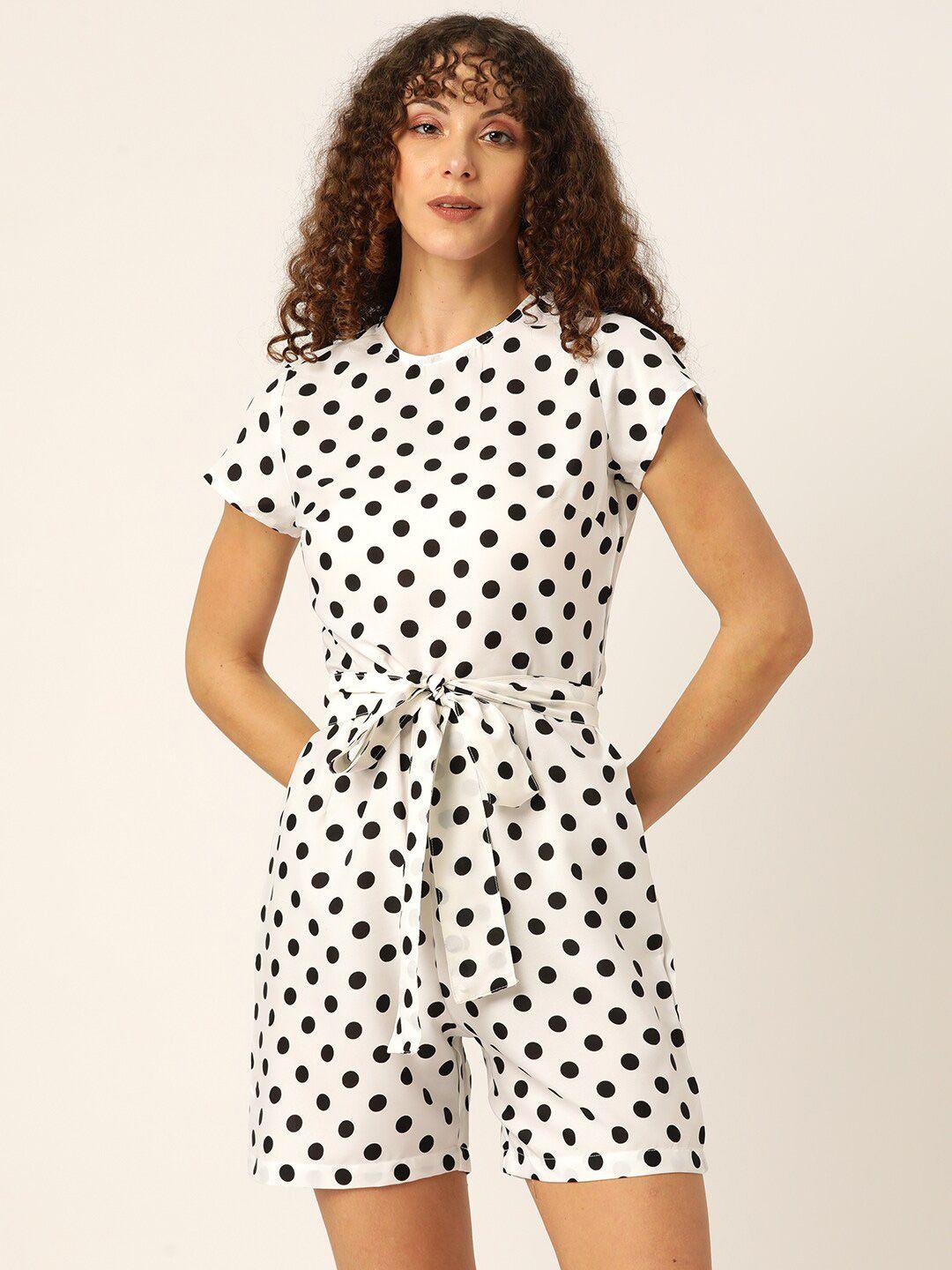 sirikit polka dots printed playsuit