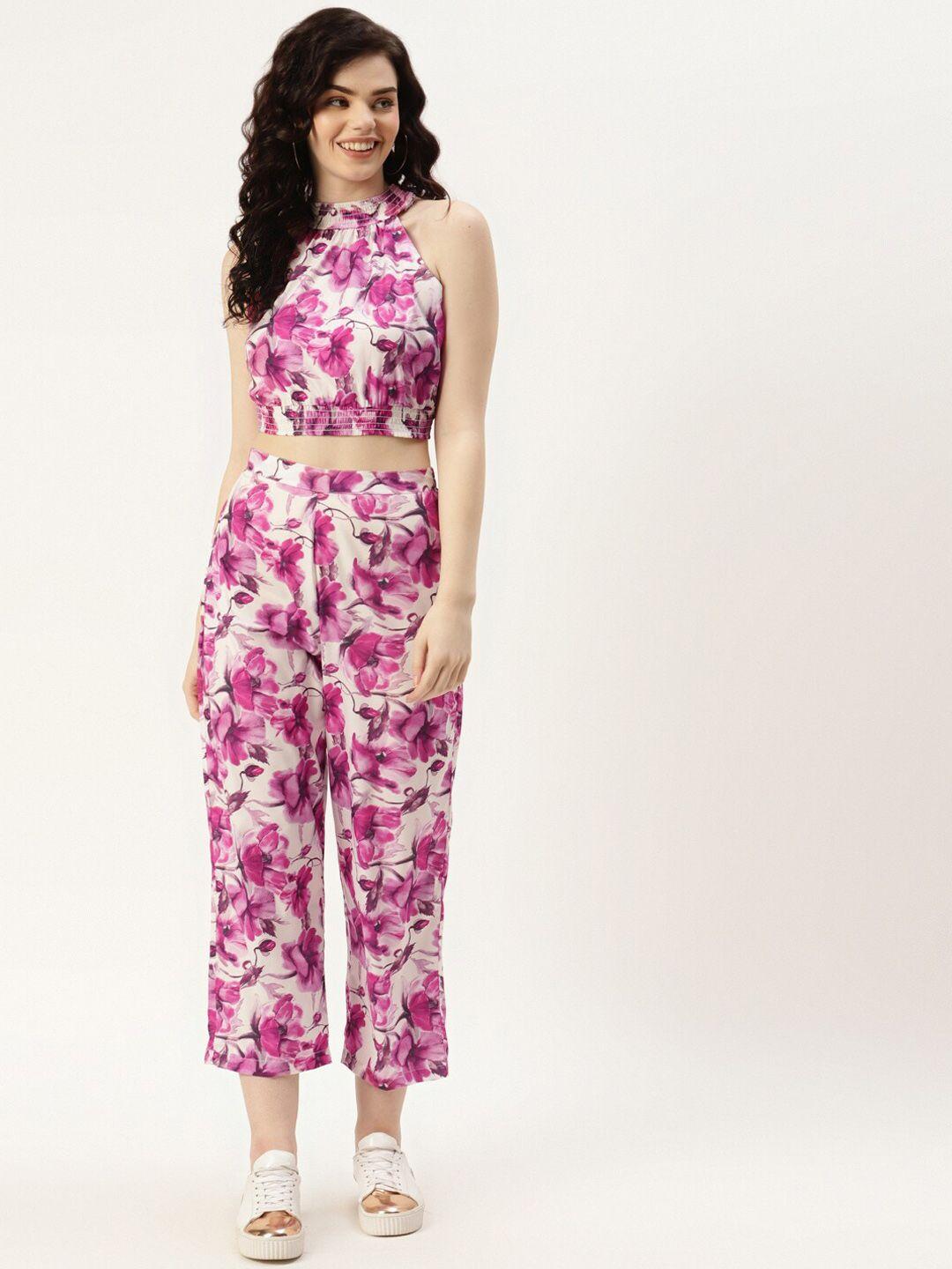 sirikit printed halter-neck top with trouser co-ords