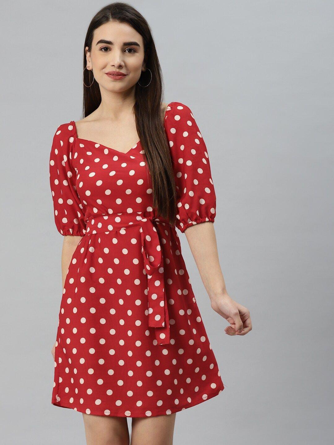 sirikit red crepe a-line dress