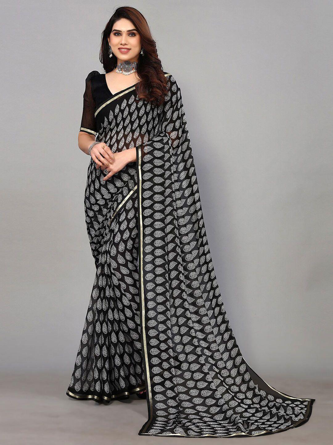 siril ethinic motifs printed zari pure chiffon saree