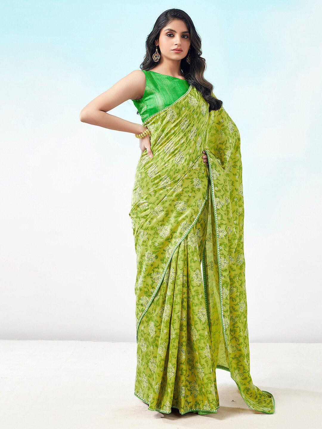 siril gotta patti art silk fusion saree