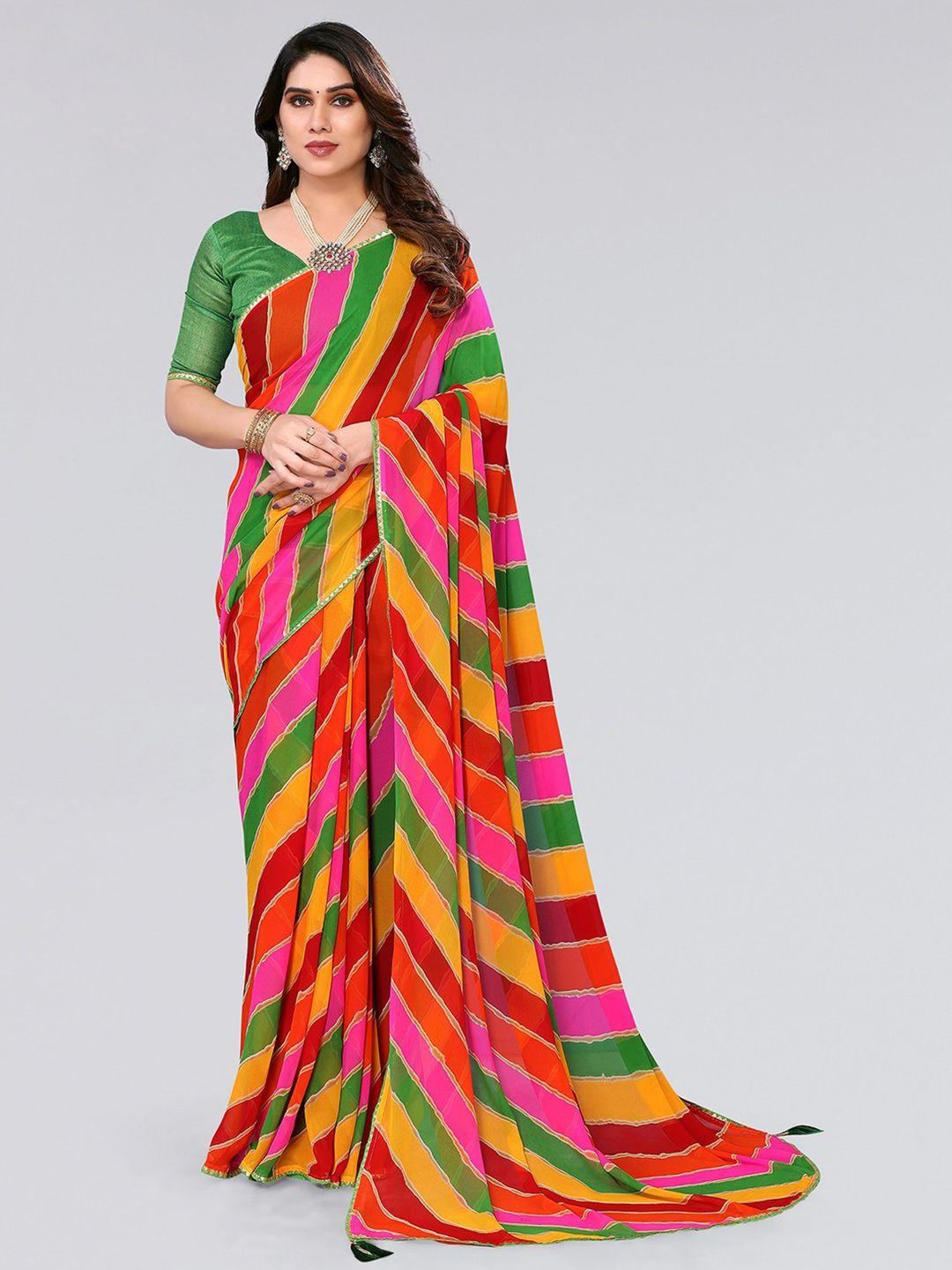 siril leheriya printed gotta patti poly georgette leheriya saree