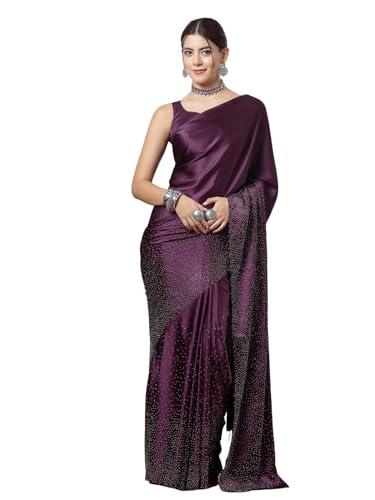 siril women's hot fixing satin silk saree with unstitched blouse piece (3111s415_wine)