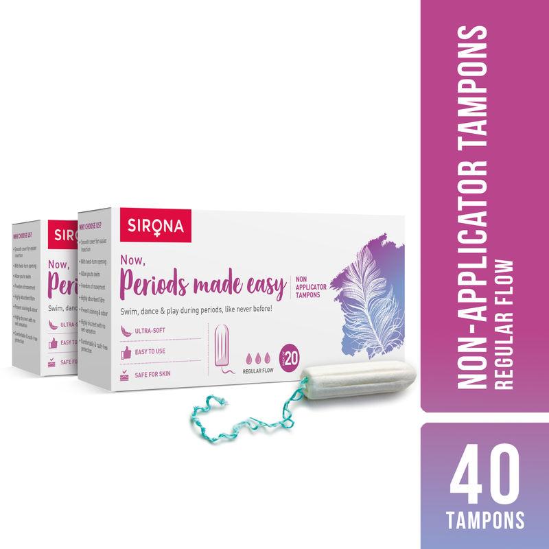sirona fda approved premium digital tampons - medium flow (40 tampons)