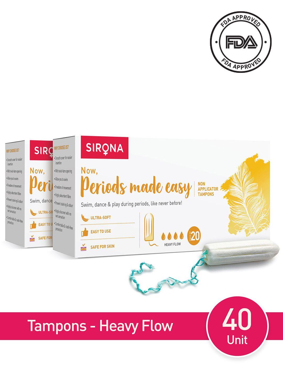 sirona pack of 2 premium digital tampon heavy flow tampons