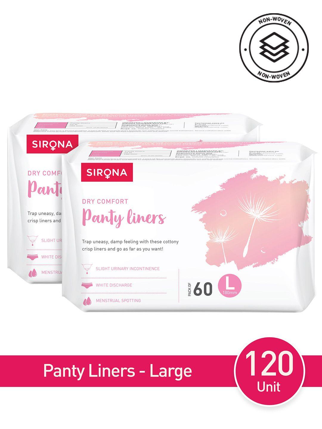 sirona women pack of 2 ultra-thin premium large panty liners
