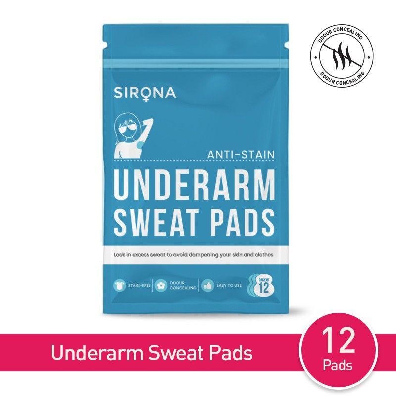 sirona anti stain disposable underarm sweat pads for man and women (12 pads)