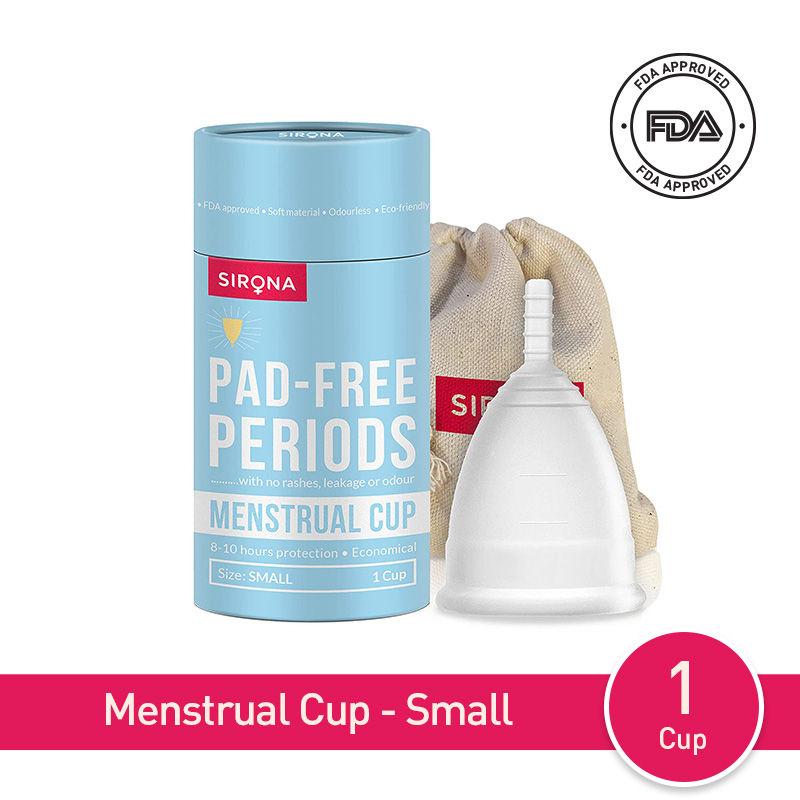 sirona fda approved reusable menstrual cup for women (small size) | protection for up to 8-10 hours