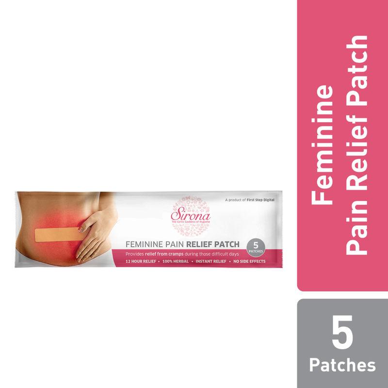 sirona feminine pain relief patches for period pain & menstrual cramps (5 patches)