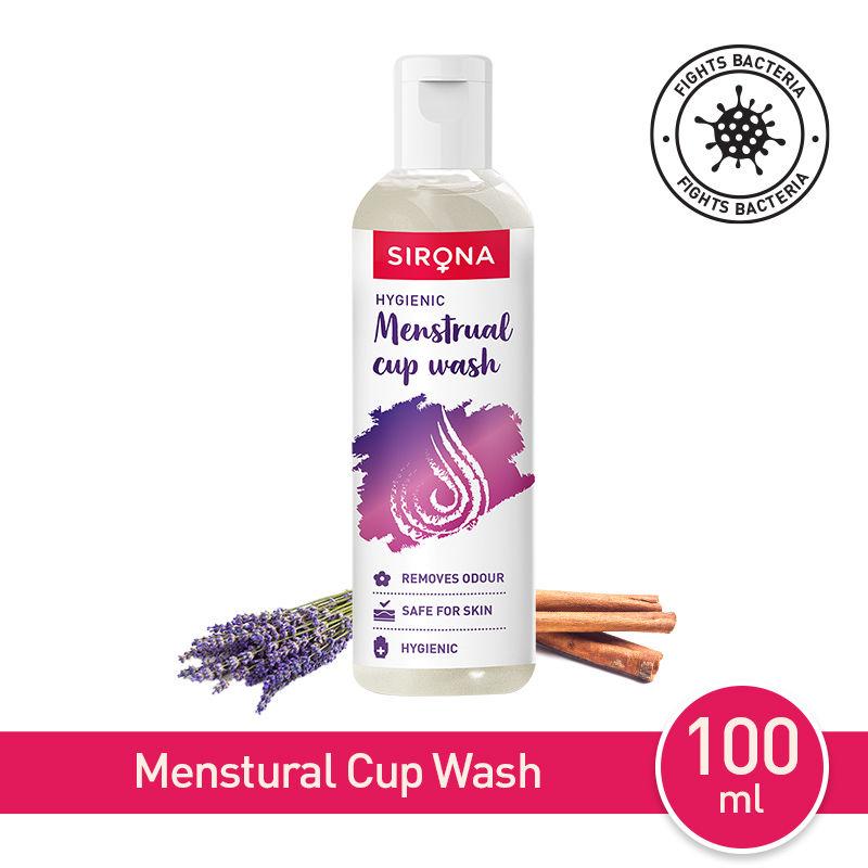 sirona natural menstrual cup wash paraben and sulphate free formulation with rose fragrance