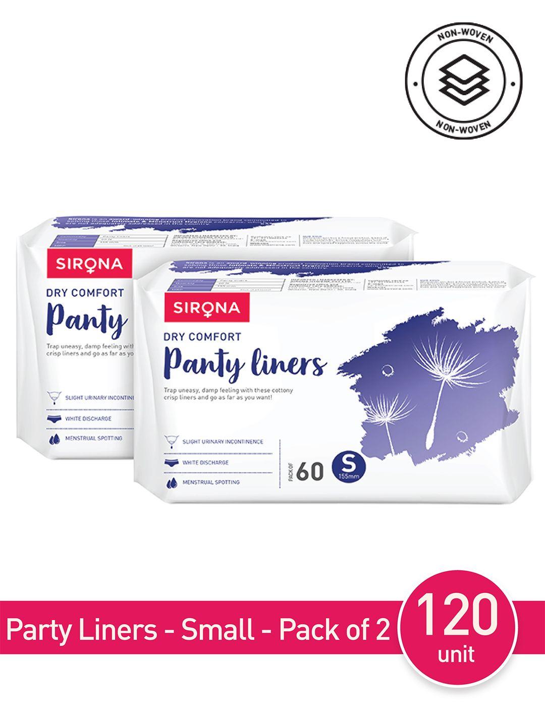 sirona pack of 2 ultra-thin premium small panty liners
