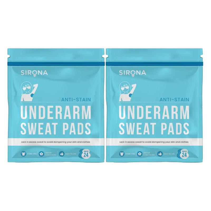 sirona under arm sweat pads for men and women - 48 pads (2 pack - 24 pads each)