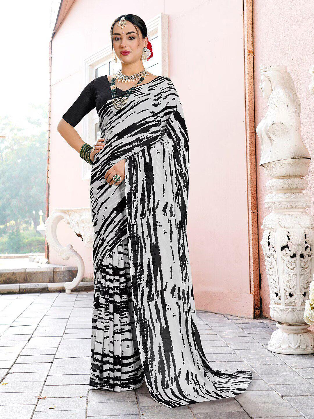 sitanjali abstract printed pure georgette saree