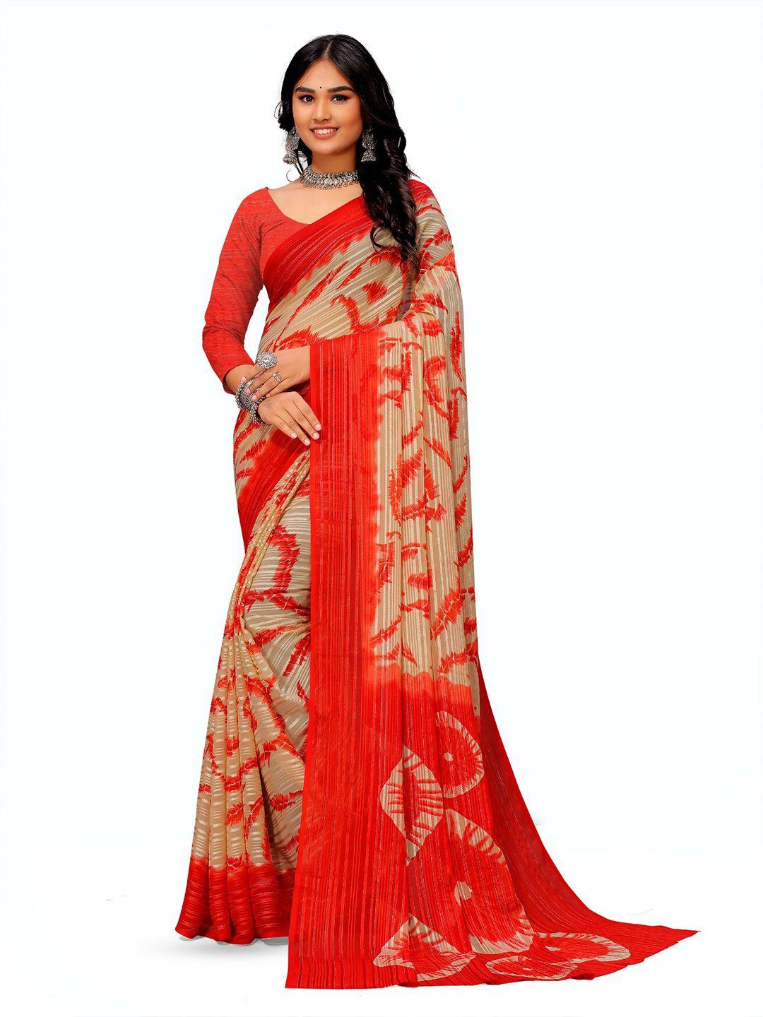 sitanjali red & red poly georgette saree