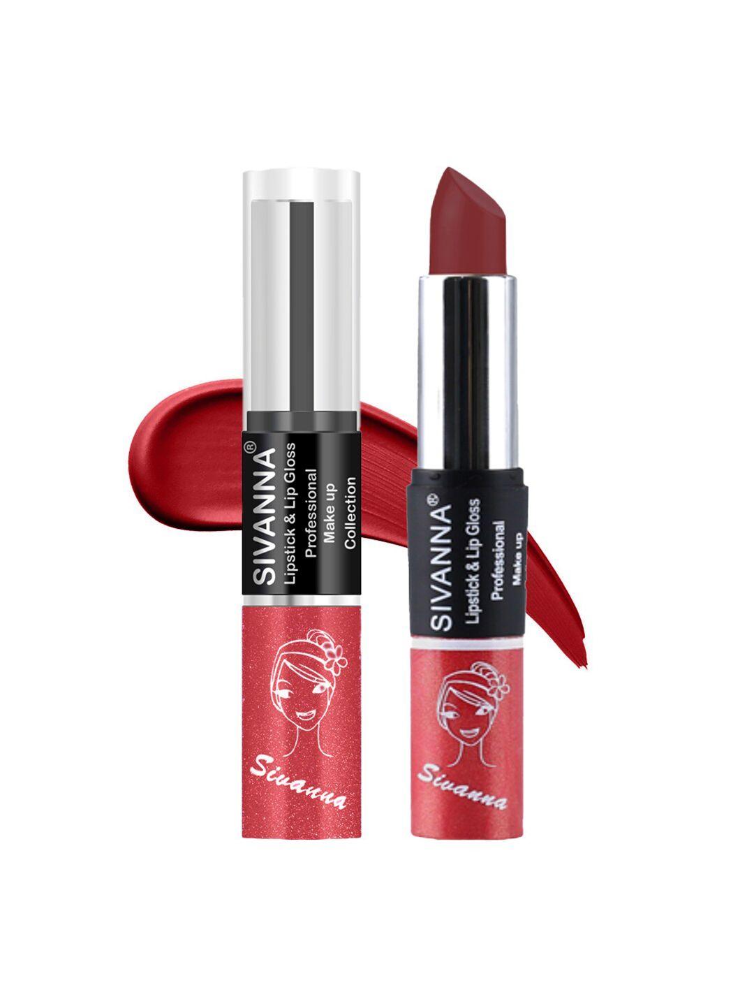 sivanna colors professional makeup collection 2 in 1 lipstick & lip gloss - dk061 16