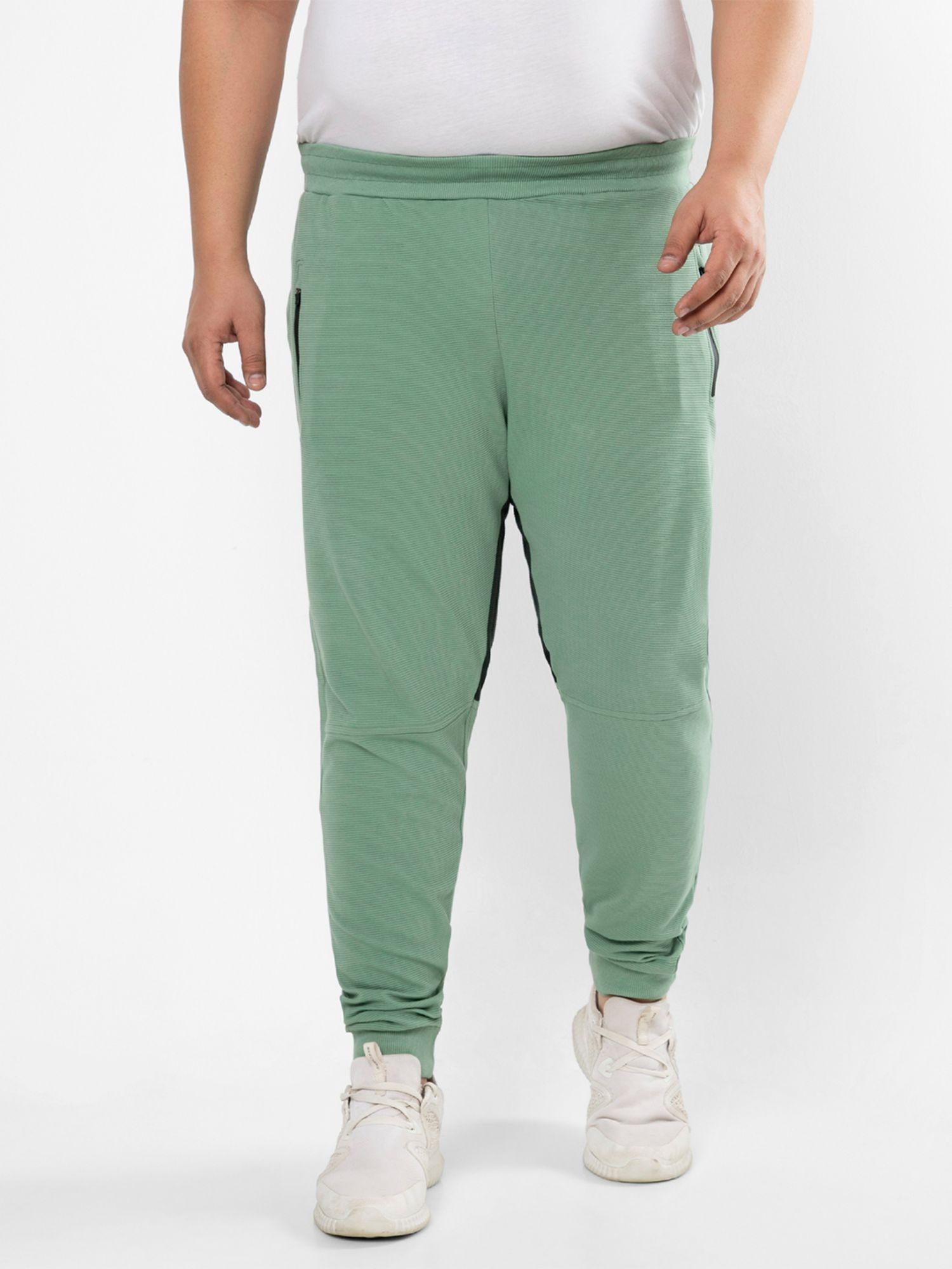 size men's solid stylish evening trackpant,green