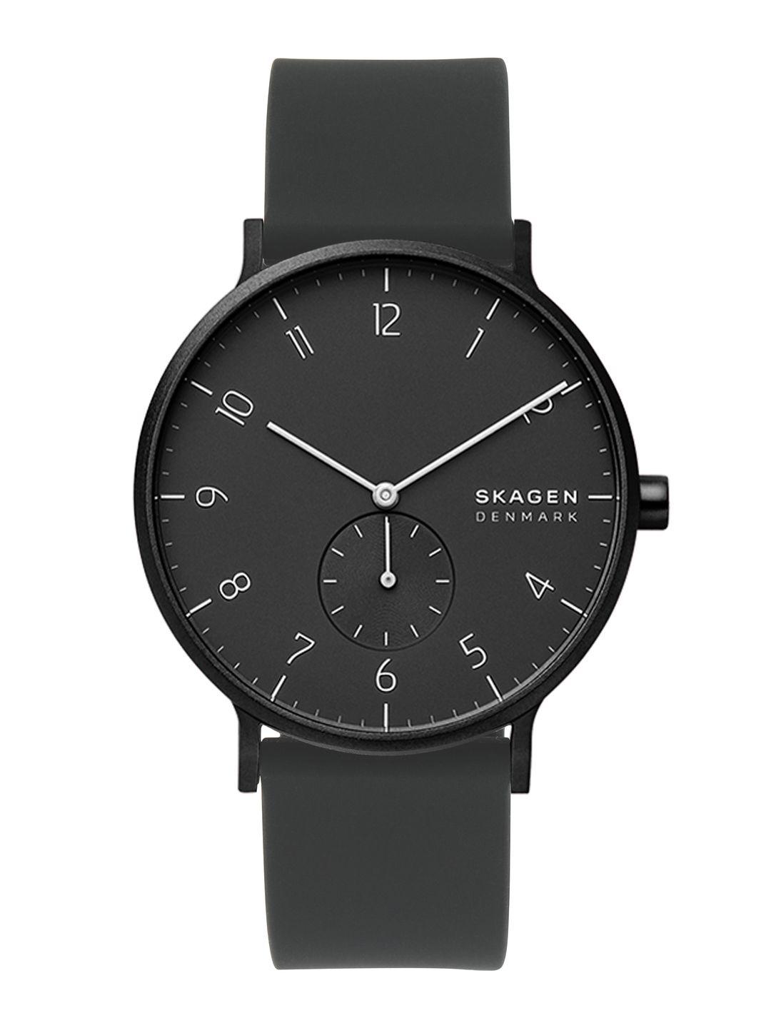 skagen men black analogue watch skw6544