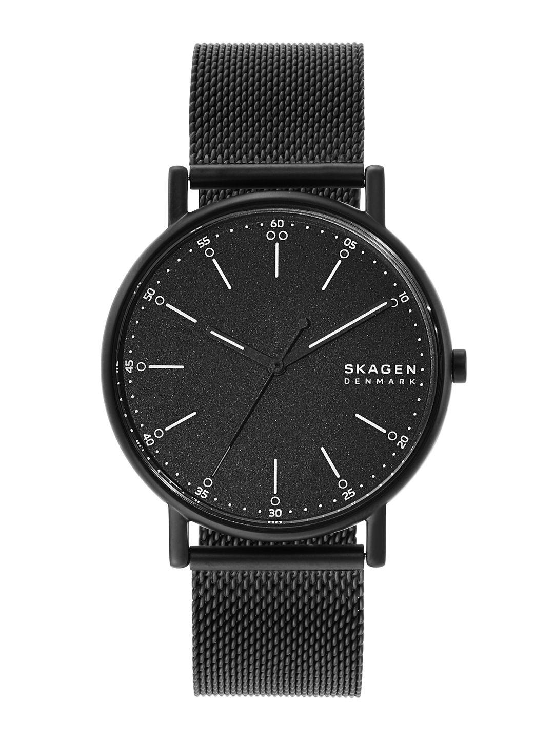 skagen men black analogue watch skw6579