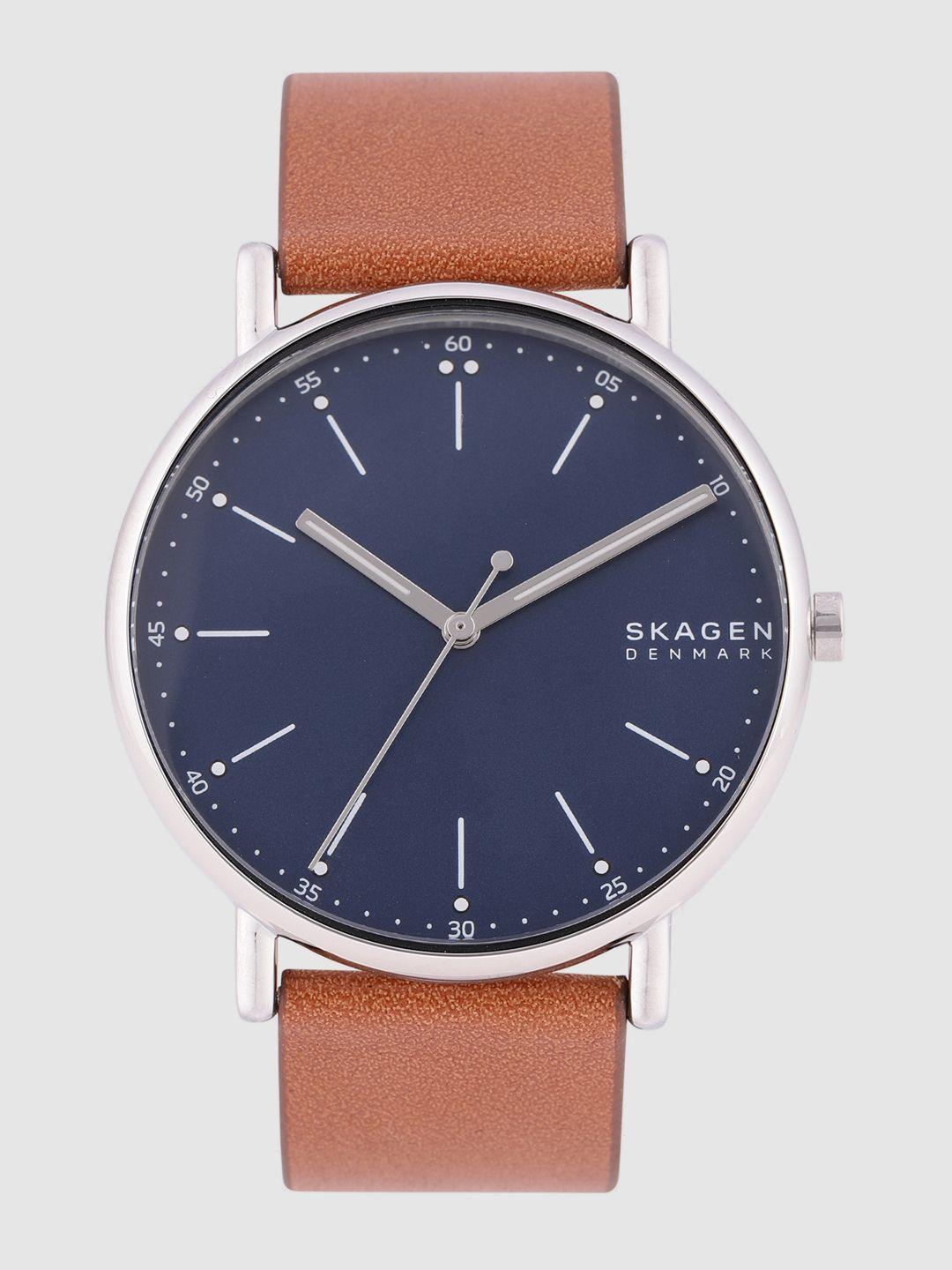 skagen men brown analogue watch skw6355_sor