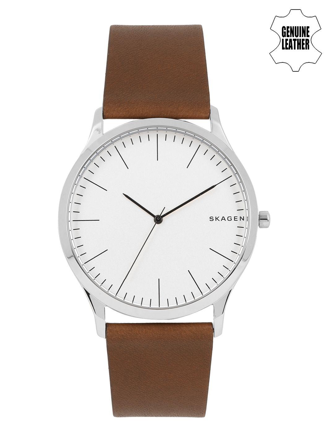 skagen men silver-toned analogue watch skw6331i