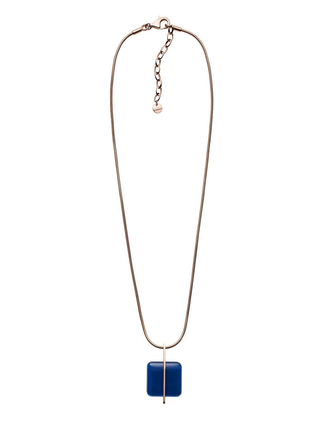 skagen rose gold & blue rose gold-plated necklace