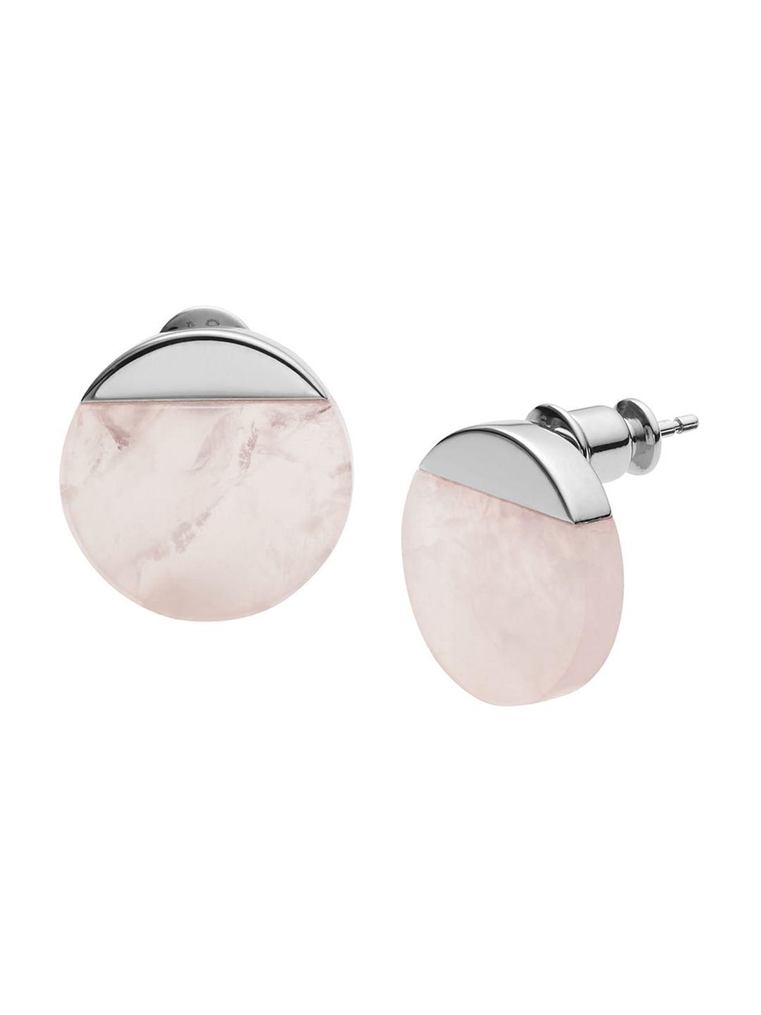 skagen silver-toned contemporary studs earrings