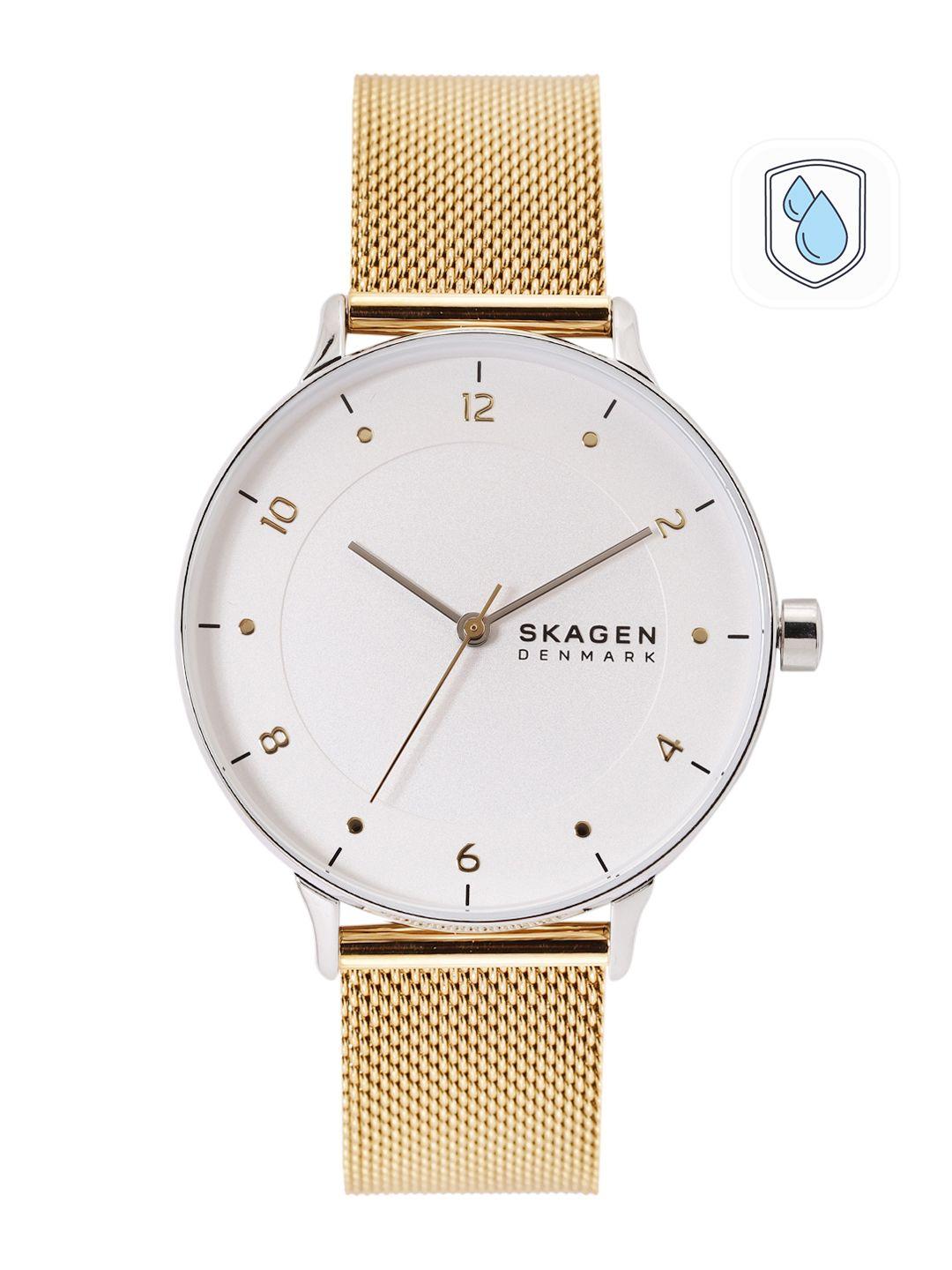 skagen women riis bracelet style analogue watch skw3092-gold