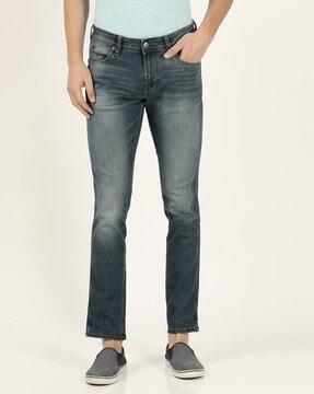 skanders rodeo heavily washed slim fit jeans