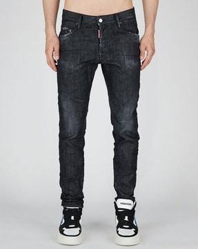 skater skinny fit relaxed crotch lightly washed jeans