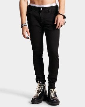 skater black bull skinny fit solid jeans