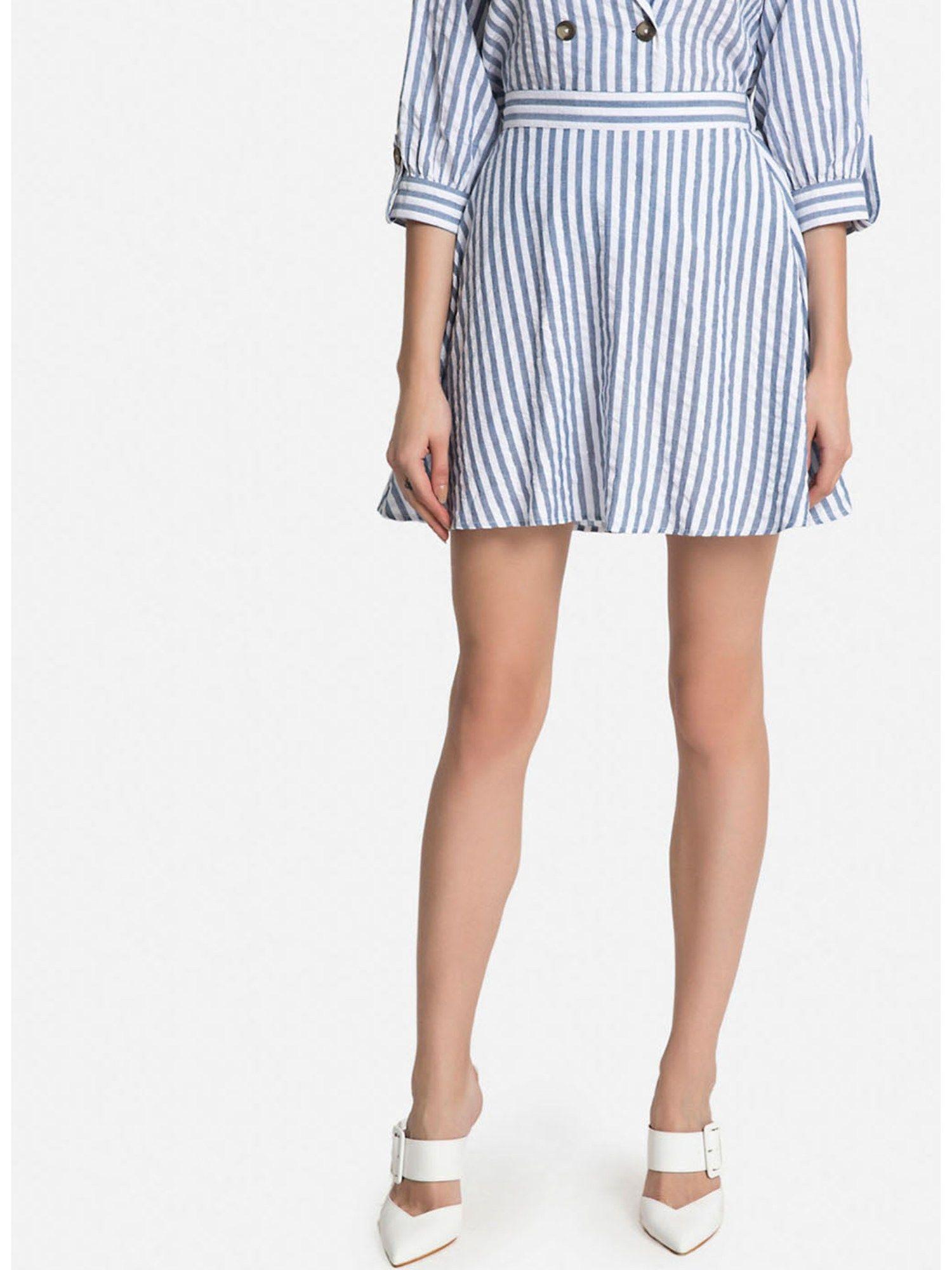 skater blue stripes skirt