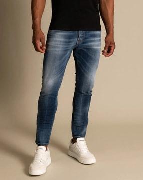 skater mid-wash skinny fit jeans