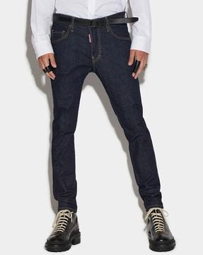 skater skinny fit relaxed crotch solid jeans