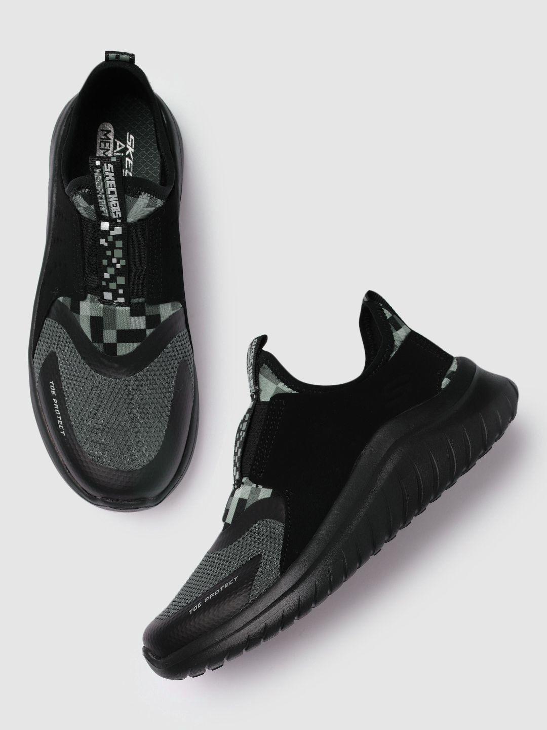 skechers boys black textured ultra flex 2.0 cubor regular sneakers