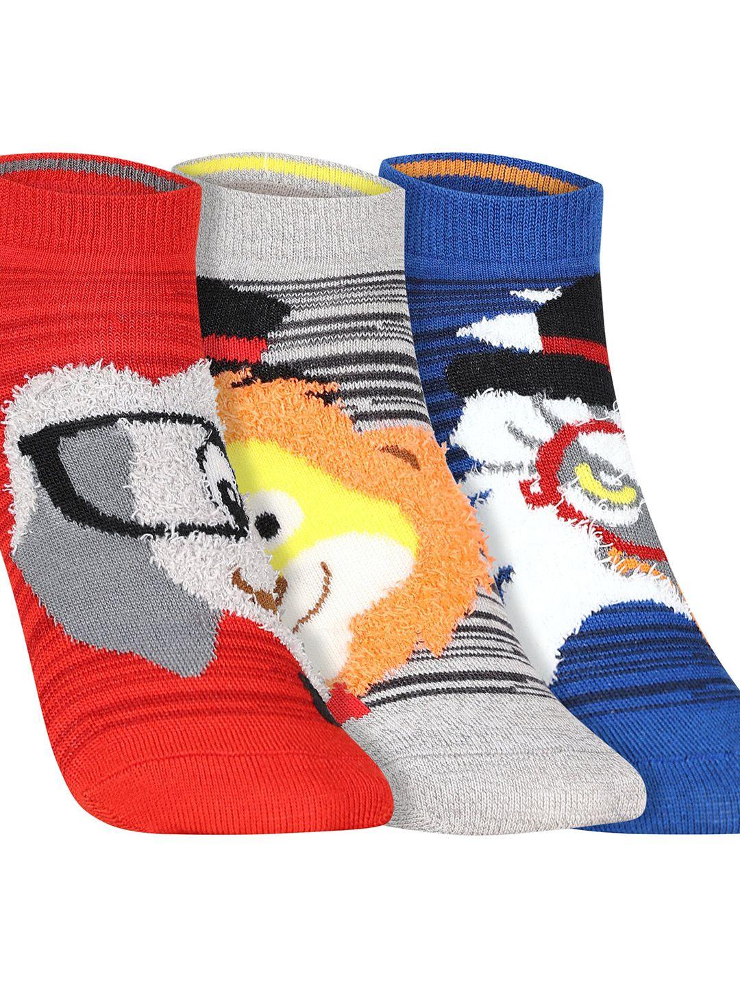 skechers boys pack of 3 patterned low cut ankle-length socks