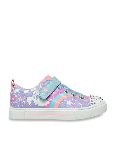 skechers girls twinkle sparks-unicorn charme lavender multi casual lace up shoe