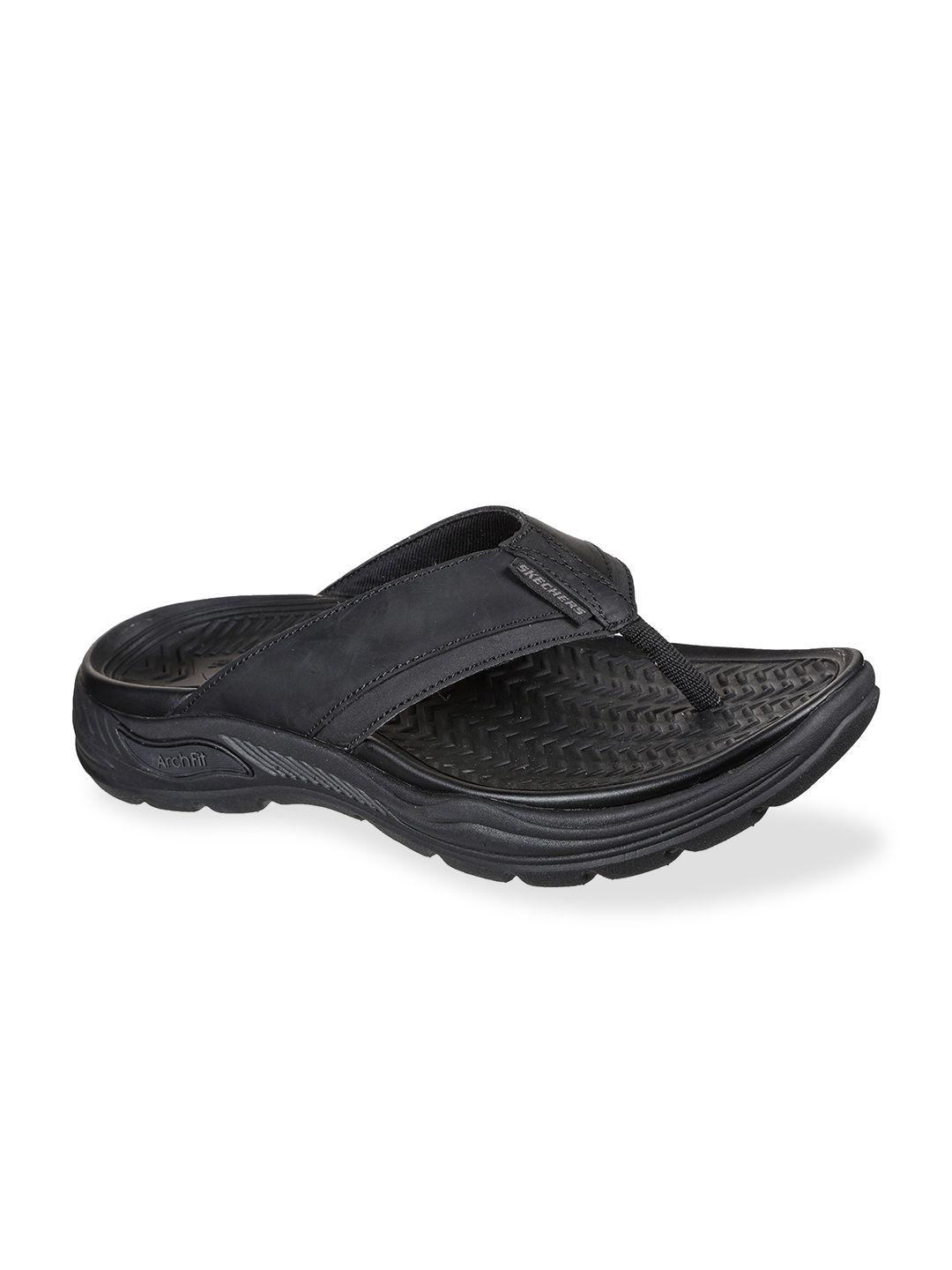 skechers men black solid comfort sandals