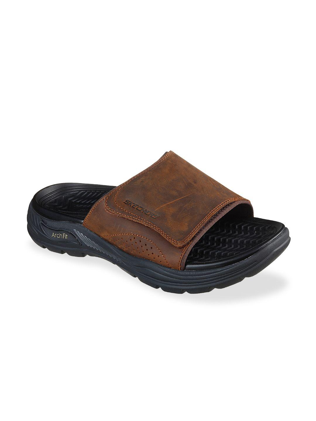 skechers men brown comfort sandals