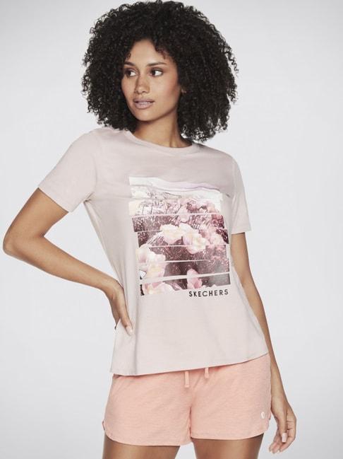 skechers pink graphic print t-shirt