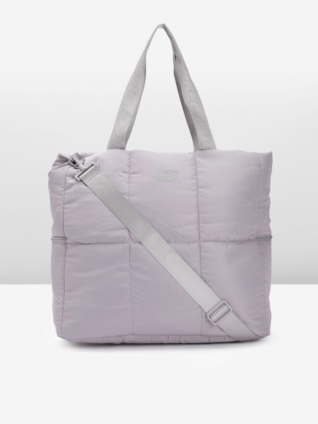 skechers self design structured shoulder bag with quilted detail
