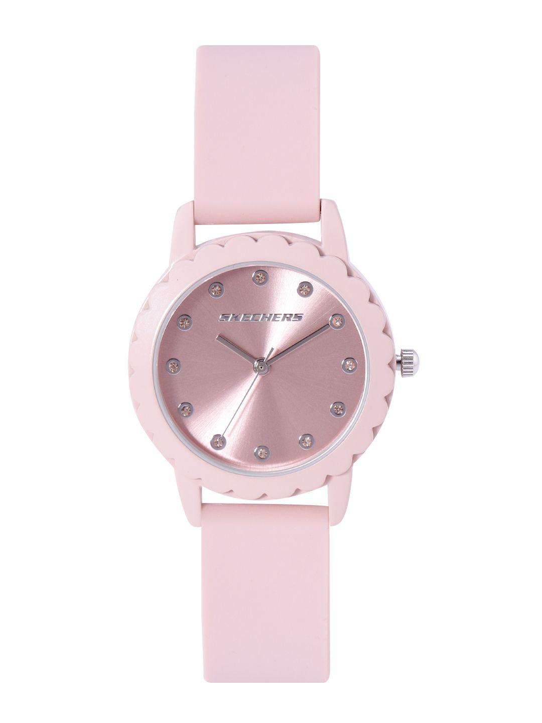 skechers women pink anaheim analogue watch sr6234