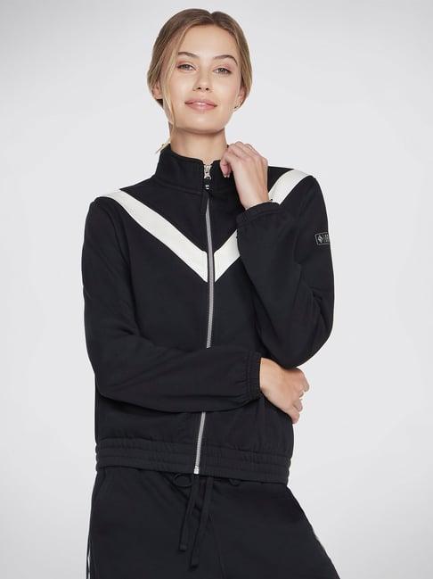 skechers black color-block sports jacket